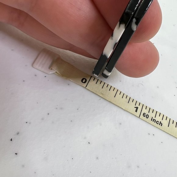 Plastic Hoop Earrings Black White Marbled Pierced Geometric Big Statement Resin - Picture 6 of 6